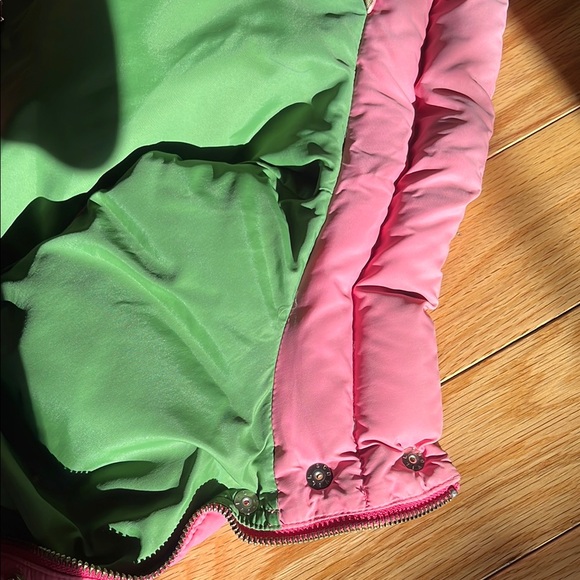 J. Crew Pink  and Green Puffer Vest - Picture 10 of 16